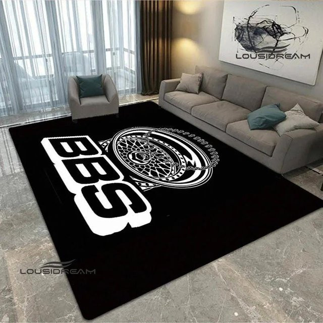 Rutschfester 3D BBS Racer Retro Teppich von YangJOJO in Schwarz, B/B: 70 x 100 cm - Bild 1