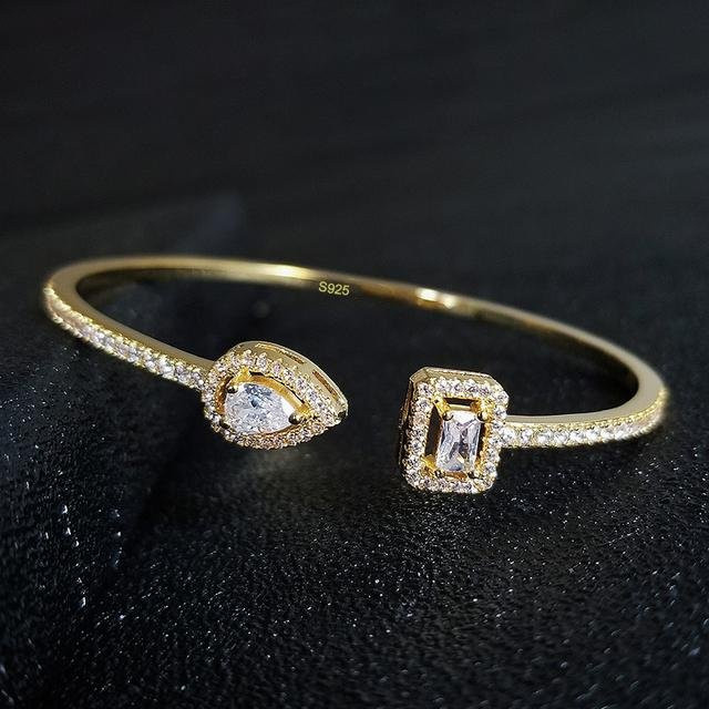 Moonso Armreif, Gold, Silber, Zirkonia, Damen - Bild 1
