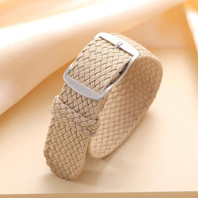 TolTales Uhrenarmband Nylon Gewebtes Canvas, 18mm, beige, Unisex - Bild 1