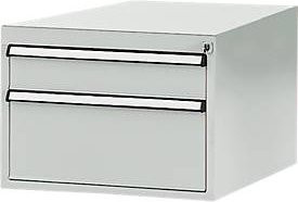 Manuflex Schubladen-Unterbauten für Werkbank Profi aus Stahl, Farbe: grau, Tiefe: 70 cm - Bild 1