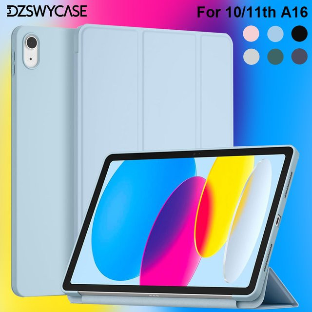 Weiche Silikonhülle für Apple iPad 11 Zoll (2025) und iPad 10. Generation 10,9 Zoll (2022) in Grau und Blau - Bild 1
