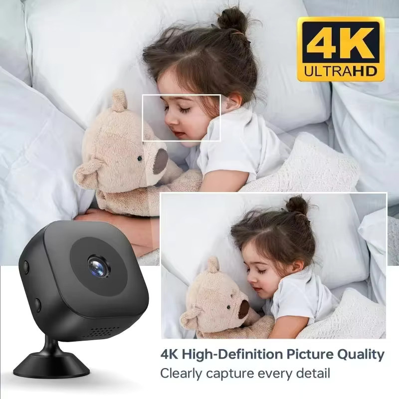 Lenovo 8K Mini WLAN-Überwachungskamera in Schwarz mit hochauflösender Vollfarb-Nachtsicht, Wasserdichtigkeit und Bewegungserkennung für deine Heimüberwachung - Bild 1