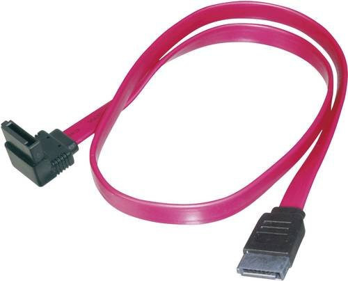 Digitus SATA Anschlusskabel mit 90 Grad abgewinkeltem Stecker in Rot, Länge: 0,50 m - Bild 1