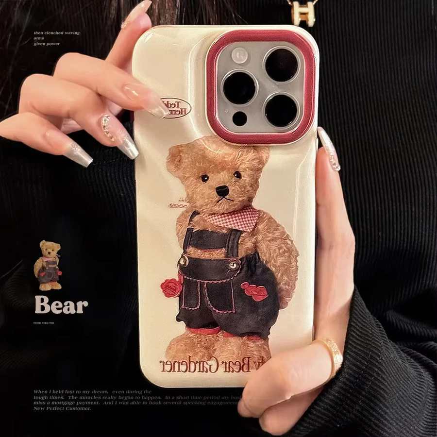 Stoßfeste Handyhülle mit süßem Tiergesicht für iPhone 16 15 14 13 12 11 Pro Max Plus X XR - Bild 3