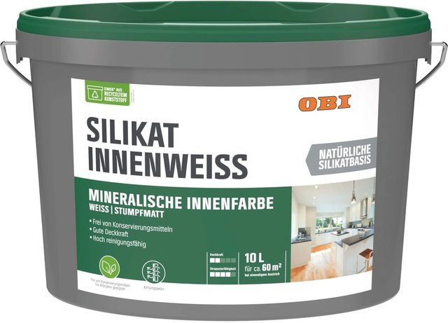 OBI Silikat-Innenfarbe Weiß Matt 10 l - Bild 1