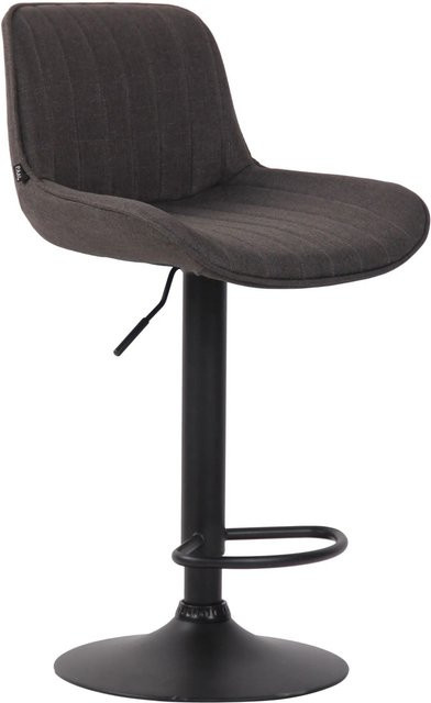 DELUKE Barhocker BEKIM mit Lehne, drehbar, Stoff Dunkelgrau und Schwarz, B/T/H: 50 x 50 x 86 cm - Bild 1