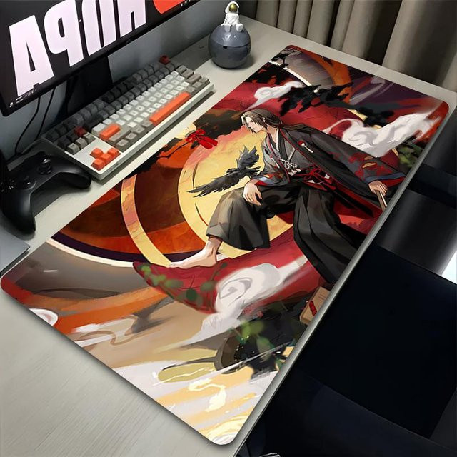 MINISO Gaming Mauspad Anime Design Rot, B/T: 100 x 50 cm, Höhe: 0,2 cm - Bild 1