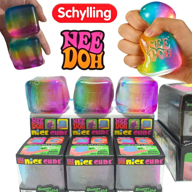 Schylling Nee Doh Regenbogen-Würfel, Squishy Fidget-Spielzeug - Bild 1