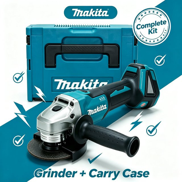 Makita DGA404 Akku-Winkelschleifer 125mm bürstenlos 18V für Oberflächenschleifen, Schneiden und Polieren - Bild 1