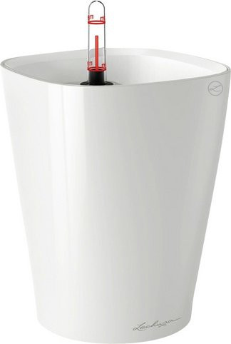 LECHUZA Pflanzgefäß Deltini rund, Weiß hochglanz, Durchmesser: 14 cm, Höhe: 18 cm - Bild 1
