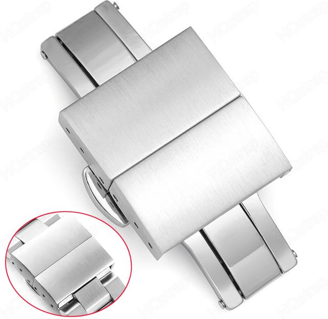 HQstrap Schmetterlingsschnalle, Edelstahl, Silber, Unisex - Bild 1