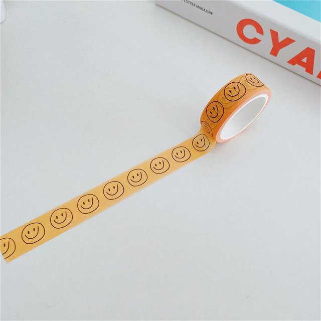 Love Home Garden Washi Tape mit gelben Cartoon Smiley Motiven für Scrapbooking und Journaling - Bild 1