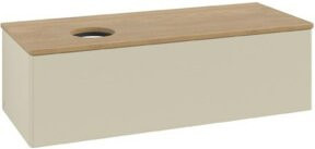V&B Waschtischunterschrank Antao ohne Frontstruktur in Eiche braun lackiert, B/T/H: 120 x 50 x 50 cm - Bild 1