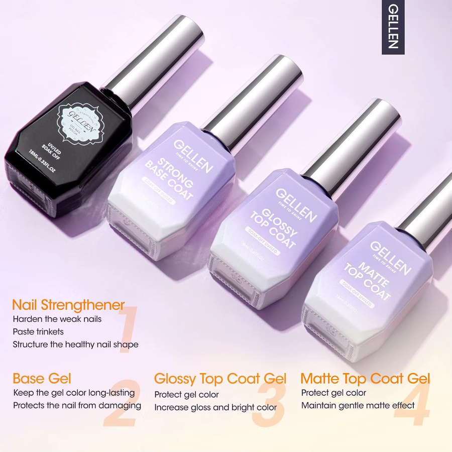 GELLEN Nagelkunst-Gel-Set, 18 ml, Klar, 4-teilig - Bild 1