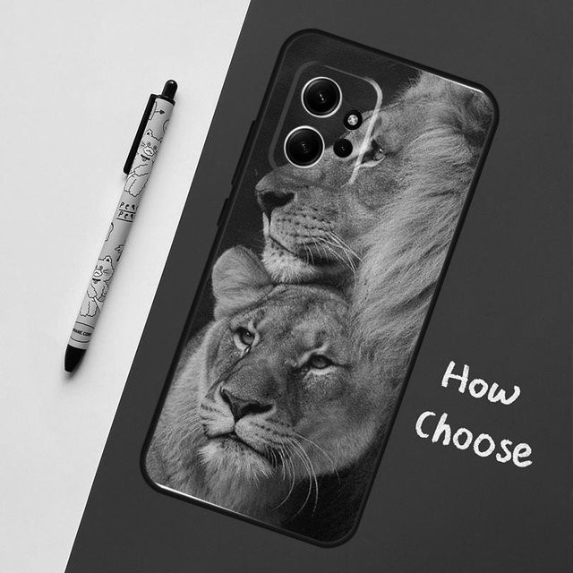 Handyhülle mit Leopard Tiger Lion Tier Muster für Xiaomi Redmi Note 12 11 10 9 Pro 12S 11S 10S 9S 12 9C 10C 12C in Schwarz - Bild 1