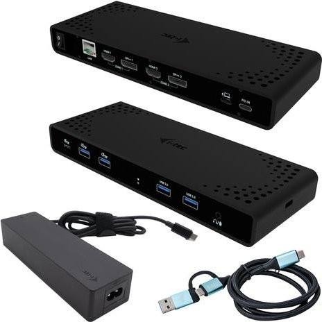 i-tec Universal Dual 4K Dockingstation mit USB-C, Thunderbolt 3/4, 2x HDMI, 2x DisplayPort und 100 Watt Power Delivery in Schwarz (CADUA4KDOCKPDB100) - Bild 1