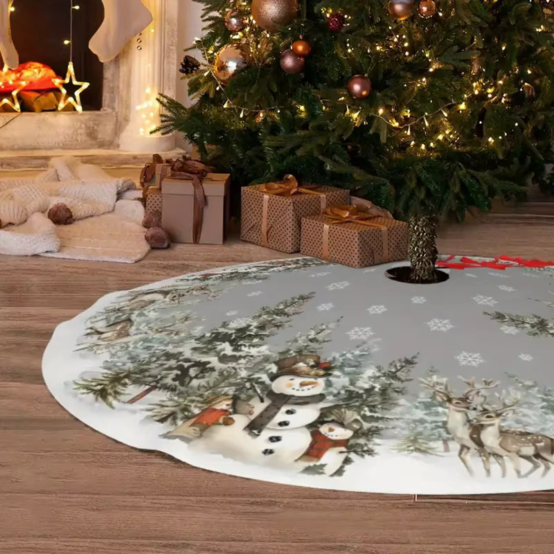 VIKAMA Weihnachtsbaumkleid mit Schneemann-Design in Multicolour als Baummatte für die Innen- und Außendekoration - Bild 3