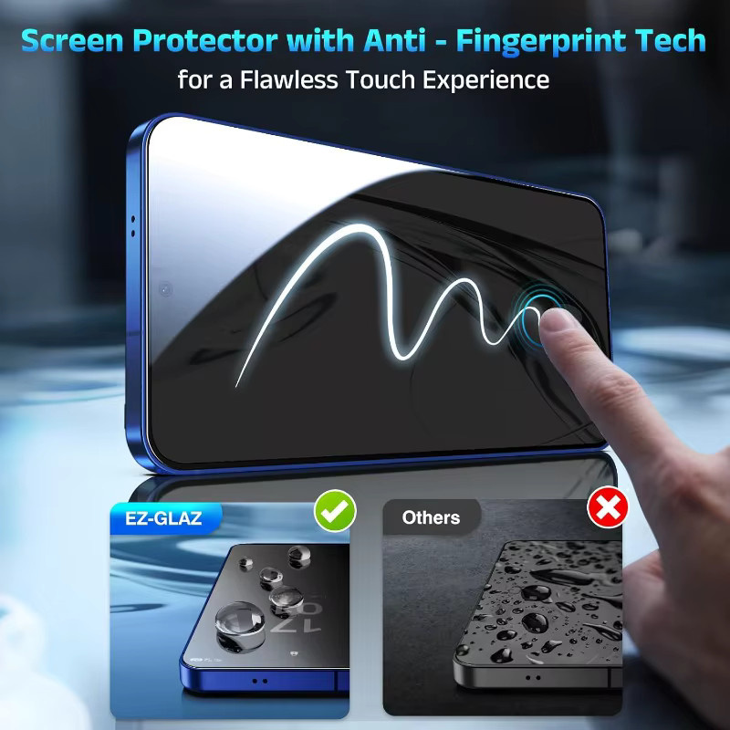 Transparentes Displayschutzglas für Samsung Galaxy S25 S24 S23 S22 S21 mit HD-Abdeckung und Anti-Fingerabdruck-Funktion - Bild 2