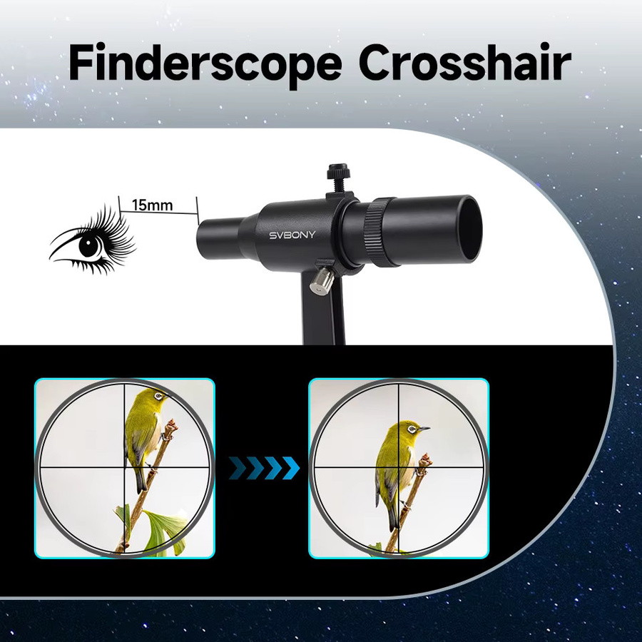 SVBONY SV182 Sternfinder Teleskop mit Ständer, Achromatisches 2-Element-Linsendesign, Schwarz - Bild 2
