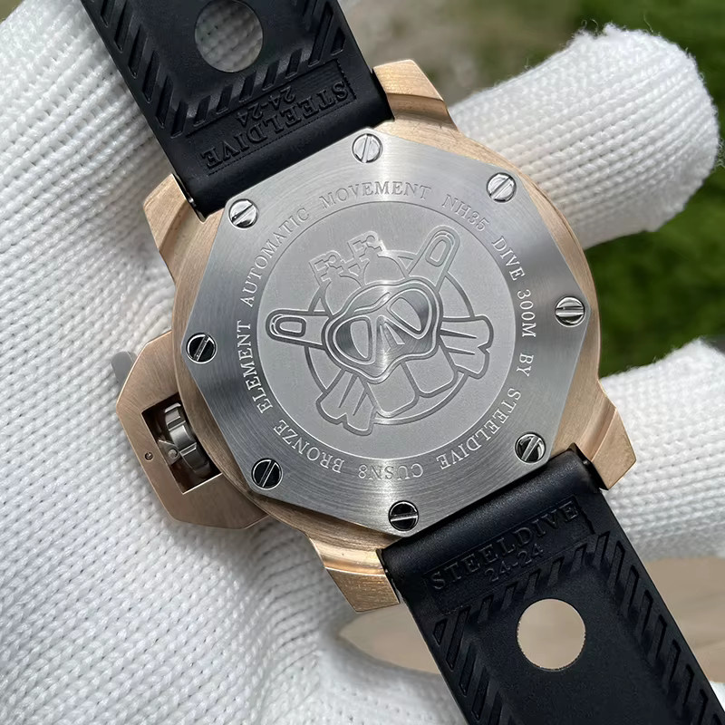 Steeldive Armbanduhr, Automatik, Bronze, 47 mm, Herren, 30 ATM, Leder - Bild 4