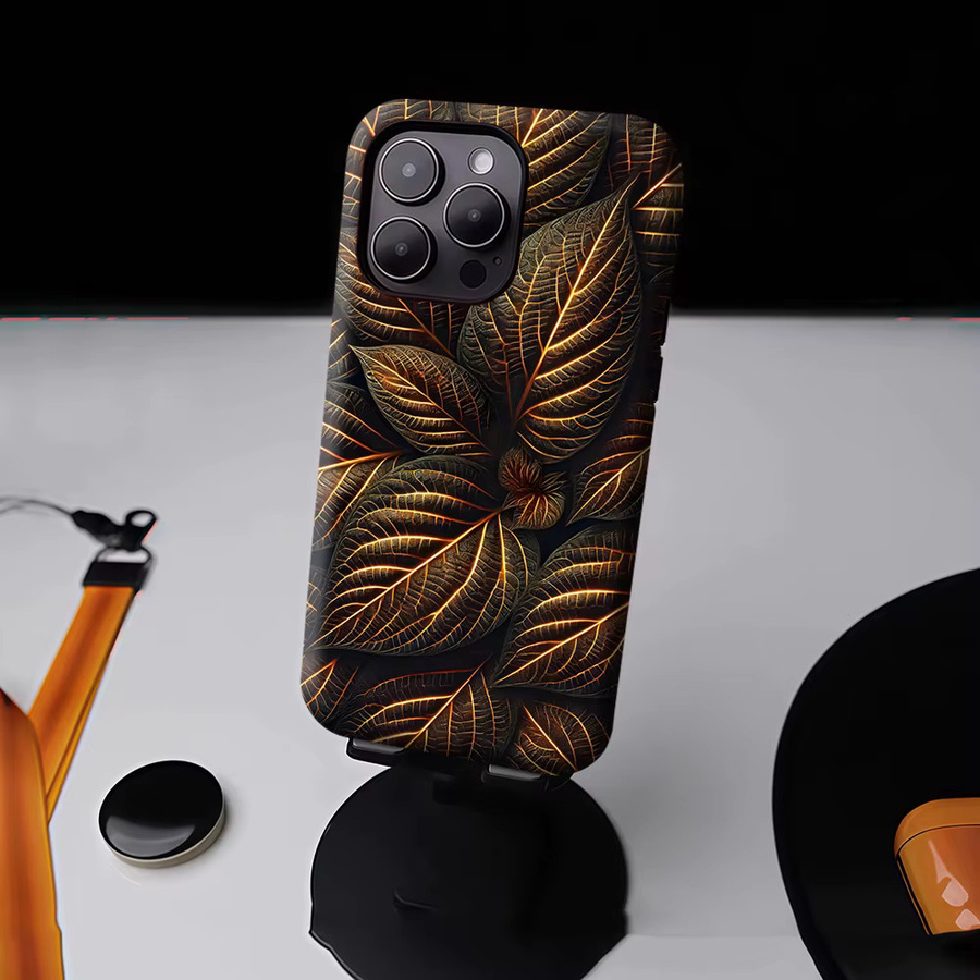 Potdemiel Magnetische Handyhülle mit leuchtenden Blattvenen für iPhone 17 16 15 14 13 Pro Max Plus, Mehrfarbig - Bild 4
