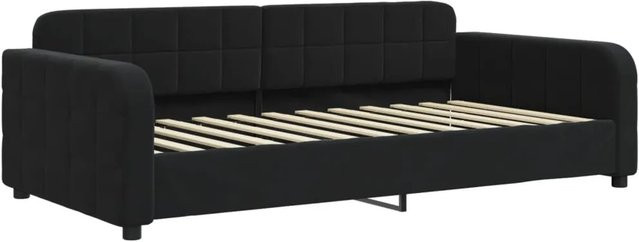 vidaXL Tagesbett in Schwarz mit Samtbezug und Schlaffunktion, B/T/H: 90 x 200 cm - Bild 1