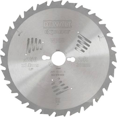 DeWalt Extreme Radialarmsägeblatt DT4301 für Holz, Carbide Tipped, Silber, Durchmesser: 250,0 mm, Bohrung: 24,0 mm - Bild 1