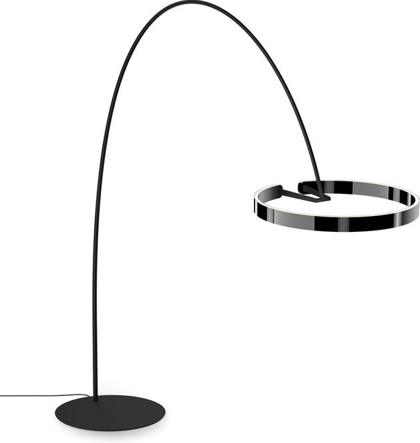 Occhio Mito largo LED-Bogenleuchte in Schwarz matt mit Dark Chrome Kopf und dimmbarer x-tra warm LED (2200K - 3500K) - Bild 1