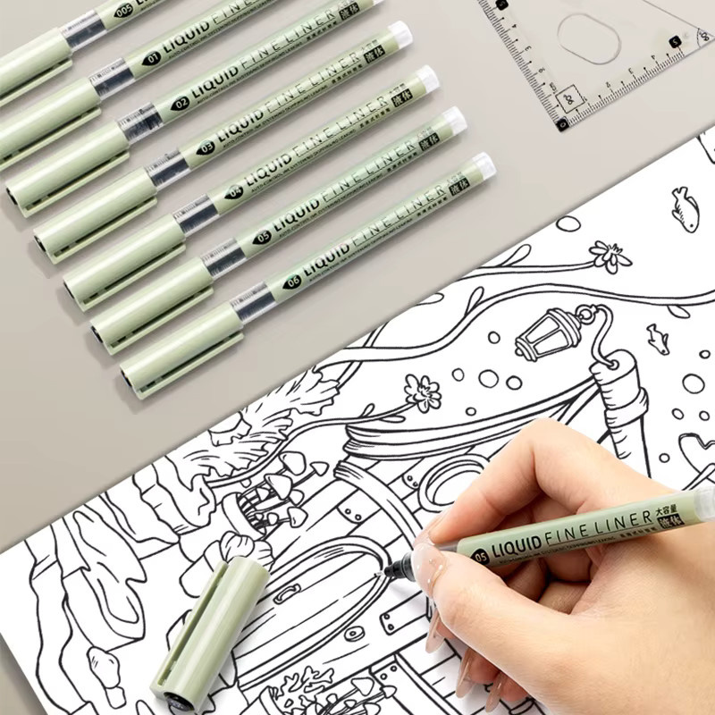 Micron 8-teiliges Pigment-Liner-Set in Schwarz für Manga und Skizzen - Bild 2