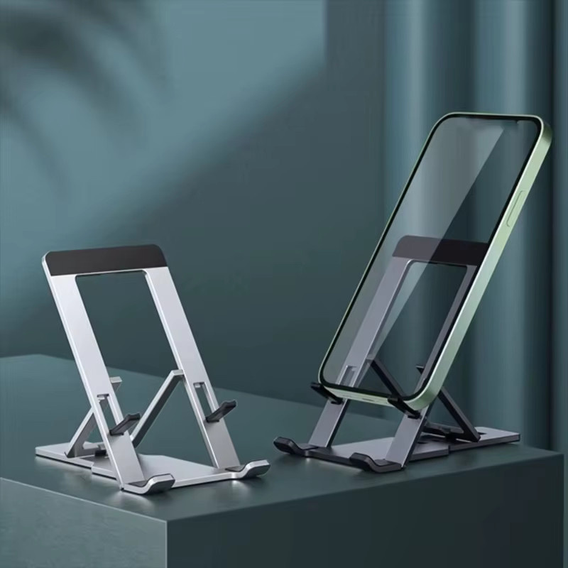 Verstellbarer faltbarer Handyhalter aus Aluminiumlegierung für iPhone und iPad in Gold oder Silber - Bild 3