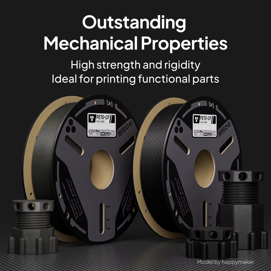 ELEGOO PETG-CF Carbonfaser-Filament Mehrfarbig (Grün, Schwarz), 1,75 mm, 1 kg, für FDM-3D-Drucker - Bild 2