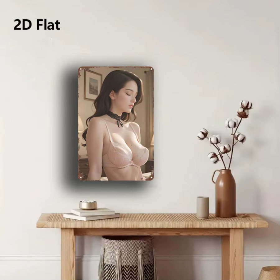 CIFBUY 2D-Wandkunst aus Metall mit Spitzenkragen-Motiv, Mehrfarbig, B/H: 20,3 x 30,5 cm - Bild 2