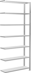 Schulte Anbauregal Büro-Steckregal MULTIplus85 mit 7 Fachböden und Kreuzstrebe, Farbe: Lichtgrau, B/T/H: 230 x 100 x 30 cm - Bild 1