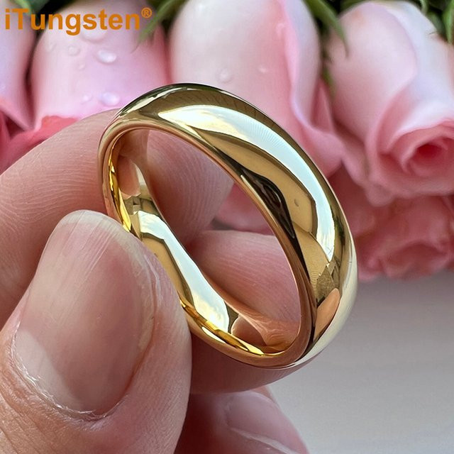 ITungsten Ring Wolframcarbid, Gold, Unisex - Bild 1