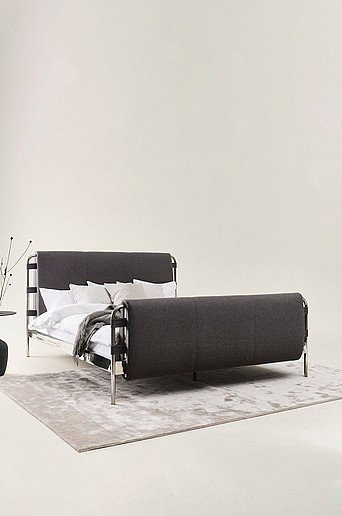 Jotex FLOWS Bettgestell in Grau mit Stoffbezug, B/T: 180 x 200 cm - Bild 1