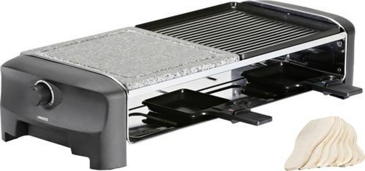 Princess 162820 Stone & Grill Party Raclette in Schwarz mit 8 Pfännchen und wendbarer Grillplatte - Bild 2