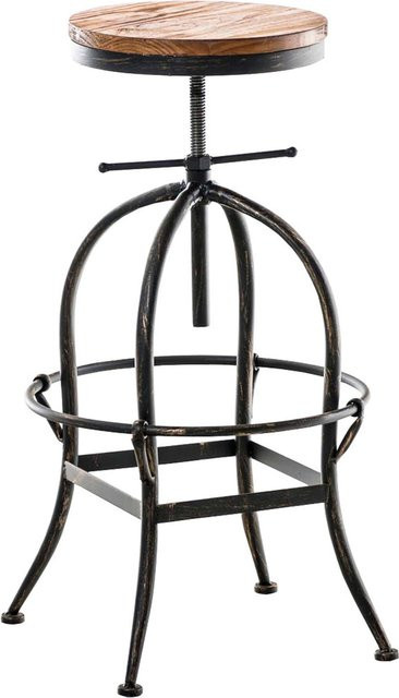 TPFLiving Barhocker Stroll mit Holzsitz und Metallgestell in Bronze und Braun - Bild 1