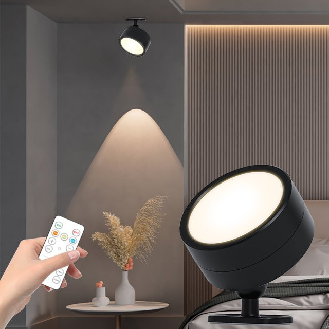 GGBEE Magnetische LED-Wandleuchte mit RGB-Farben, Wiederaufladbar, Dimmbar, Touch-Steuerung und Fernbedienung, 360 Grad Drehbar, Weiß - Bild 1