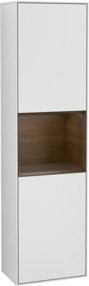 V&B Hochschrank Finion Wandbeleuchtung in Weiß mit Glastüren und LED-Beleuchtung, B/T/H: 41,8 x 15,0 x 151,6 cm - Bild 1