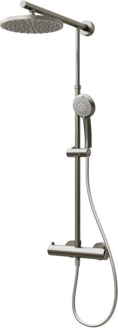 Schulte Duschsystem Rain Classic mit Thermostat, Kopfbrause rund, Chrom, Edelstahl, Höhe: 155,4 cm, Breite: 41,9 cm, Tiefe: 29,6 cm - Bild 1