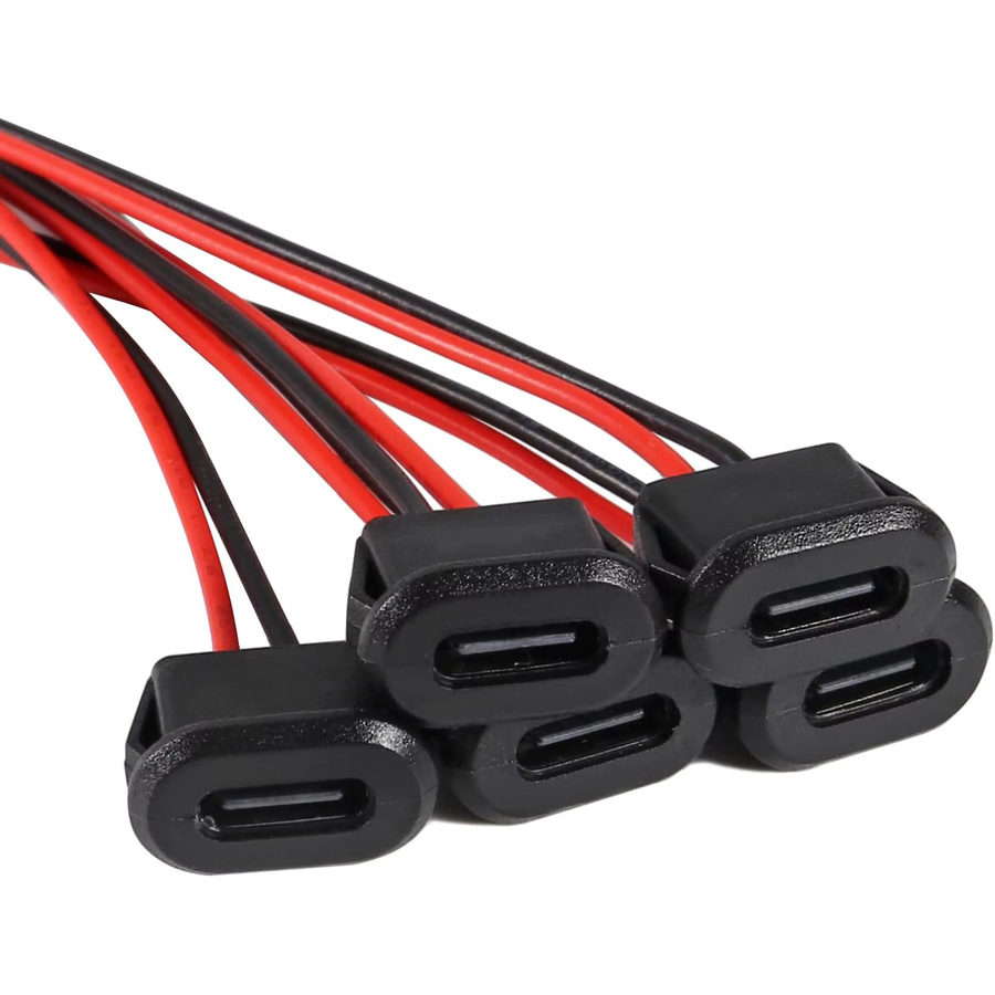 AOKIN 20 Stück USB-C Buchsenstecker mit 2-poligem Anschluss in Schwarz - Bild 4