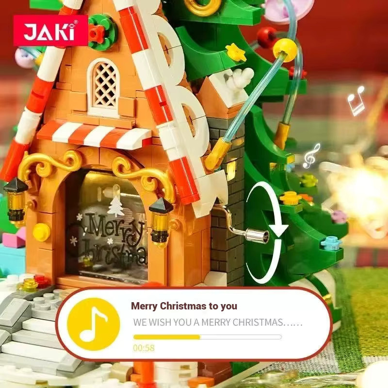 JAKI Weihnachtsbausteine Baummodell Montagespielzeug mit Spieluhr-Funktion in Mehrfarbig - Bild 3