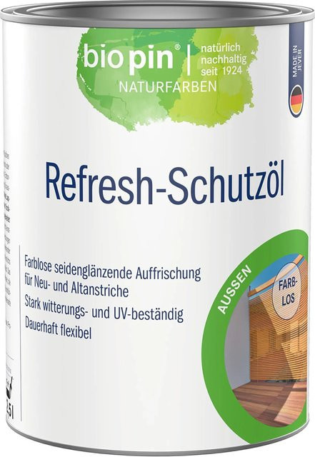 Biopin Refresh-Schutzöl Farblos Seidenglänzend mit UV-Schutz und Wasserabweisung, 2,5 l - Bild 1