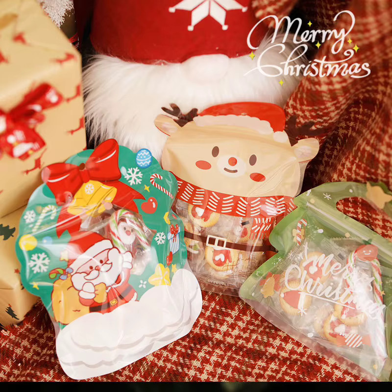 15 Stück Weihnachtsgeschenkbeutel aus Kunststoff in Multicolour als wiederverwendbare Druckverschlussbeutel für Süßigkeiten und Partydeko - Bild 3