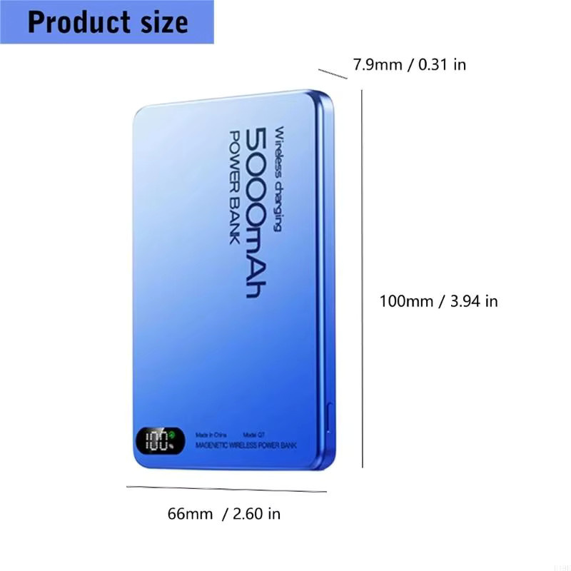 OOTDTY Magnetische kabellose Powerbank F19E mit Schnellladung, 5000 mAh, Grau - Bild 2