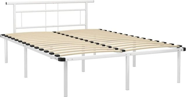 vidaXL Bettgestell aus Metall in Weiß, B/T: 140 x 200 cm - Bild 1