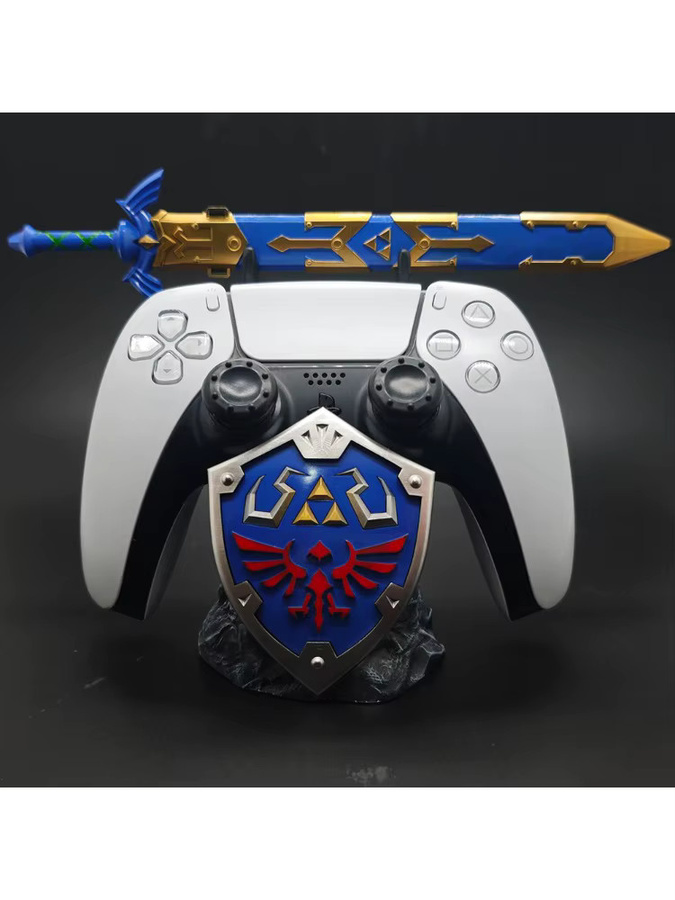 Bandai Anime Zelda Link Master Sword Controller Halterung in Blau für PS4 PS5 und Xbox als Desktop Dekoration und Gaming Zubehör - Bild 3