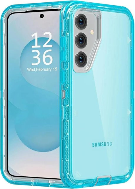 3-in-1 Militär-Heavy-Duty Stoßfeste Klare Hülle für Samsung Galaxy S25 S24 S23 S22 S21 Ultra S10 S9 S8 Note 20 10 9 8 Plus in Transparent - Bild 1