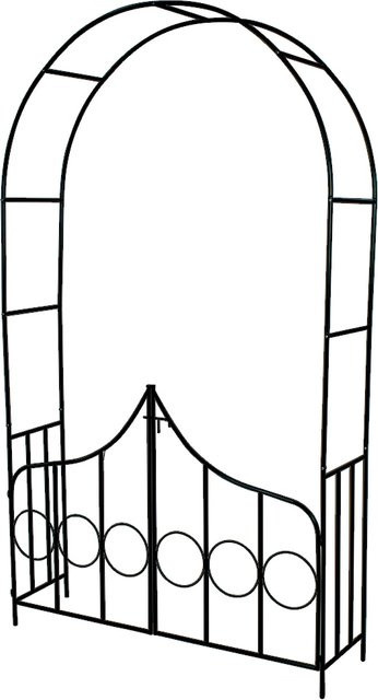 TECTAKE Rosenbogen aus Stahl in Grün mit B/T/H: 140 x 40 x 240 cm - Bild 1