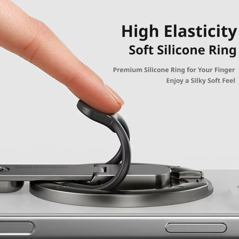 Magnetischer Fingerringhalter in Grau: Drehbarer und multifunktionaler Telefonständer für dein iPhone - Bild 4